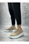 Aba0666 Cream High Sole Men's Casual Shoes - 4