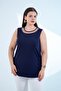 Women's Plus Size Tulle Detailed Sleeveless Blouse - 5