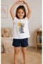 Girl's Tiger Printed White T-Shirt 95% Cotton Flexible Comfortable Summer T-Shirt - 5