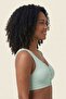 Mint Green Premium Quality Seamless Laser Cut Line Detailed Front Open Seamless Gathering Women's Bra - 5