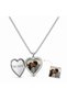 Silver Color Heart Patterned Women's Memory Necklace 316L Stainless Steel with Cover Gift - 2