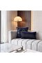 "Navy Zebra" Patterned Throw Pillow Cover Set - Silver - 2