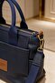 Women's Navy Blue Multi-Compartment Crossbody Daily Shoulder Bag Large Size Tote Bag - 2