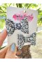 Glitter Shimmering Gray Platinum Mini Bow Clip Buckle - 3