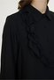 Elegant Black Shirt with Ruffle Flower Detail 0139 - 2