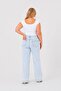 Plus Size Maternity Straight Leg Jeans - Flexible Soft Textured Jeans with Abdominal Support and Adjustable Waist - 5