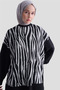 طقم محبوك بنقشة الحمار الوحشي 25KD2801 أسود - 4