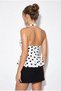 Women's White Halter Neck Polka Dot Balloon Form Detailed Blouse 20225 60286247 - 5