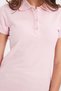 Women's Slim Fit 100% Cotton Polo Collar Pink Pique T-Shirt - 5