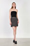 Women's polka dot mini skirt - black - 4
