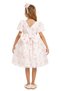 Polka Dot Watermelon Sleeve Flower Detailed Evening Dress Girl's Party and Birthday Dress 3-4-5-6-7 Years Old 35430Pr - 7