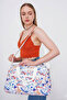 Bhpc White Floral Pattern Large Volume Unisex Hand & Shoulder Travel and Sports Bag - White Floral Bhpc 6011