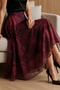Empirme Patterned Chiffon Skirt M225 Plum - 2