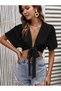 Trendy Tshirt/Blouse with Front Tie Detail Ayrobin Fabric - Do202685002 - 3