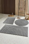 Bath Mat Light Gray Gray Non-Slip Base Plush Bubble 50X50 cm
