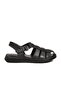 Black Genuine Leather Men's Casual Sandals Pc-7462 m - 3