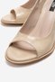 Women's Beige Crocodile Patterned 8 cm Goblet Heeled Sandals Shoes - 3
