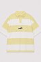 Oversize Rugby Collar Striped T-Shirt Yellow