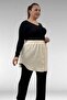 65002 Plus Size Buttoned Muslin Tunic Underskirt Undergarment - Beige - 2