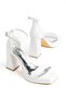 Matilda White Patent Leather Platform Open Toe Thick Heeled Shoes - 2