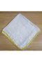 Handcrafted Yellow Flowered Tulbent, Writing, Embroidered Crochet Cotton Yemeni, Scarf 70X75Cm