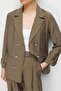4833 Women's Blazer Jacket Palazzo Trousers Two-Piece Set Khaki - 4
