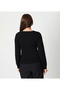 Long Sleeve Crew Neck Sweater with Stone Detail - 4