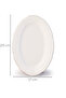 4449 Set of 2 Porcelain Platinum Meshed Boat Plates - Oval Breakfast Serving Set 25cm - 4