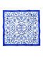 Women's Blue Ethnic Patterned Satin Scarf 50X50 cm – Silky Soft Square Bandana - 2