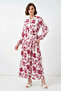 Women's Authentic Patterned Viscose V. Red Hijab Dress