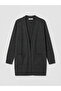 Alita City Lcw Everyday Anthracite Knitwear Plain Midi Women's Cardigan with a Difference - 5