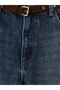 Nevavm Farklı Kemerli Bermuda Fit Kadın Jean Şortolon - 2