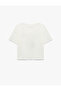 Teddy Bear Printed Short Sleeve Crew Neck Cotton T-Shirt - 4