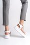 Zlohe thick buckled stoned striped orthopedic sole women's sandal cbt - white - 3
