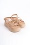 Bella Elastic Strip Detailed Orthopedic Sole Women's Sandals Ctt - Skin - 4