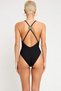 Women's Swimsuit V-Neck Sleeveless Capless Textured Knitted Fabric Brazilian Cut Backless Draped - 5