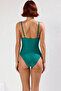 Women's Swimsuit One Piece V-Neck Textured Knitted Fabric Covered Without Underwire Strapless Sleeveless Regular Fit - 5