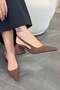 Jon chunky heel women's suede shoes - brown - 2