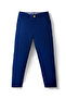 Full Length Button Closure Solid Trouser - Navy Blue - 2