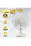 مروحة طاولة DENX DX2546 بيضاء اللون مع 3 سرعات تحكم، هادئة للغاية مع تذبذب واسع النطاق