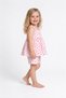 Girl's Floral Patterned Shorts Set Pink and White Summer 2-Piece Combination - 4