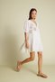 Süzeneli Embroidery Detailed V-Neck Balloon Sleeve Mini Dress Ecru - 2