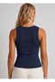 Navy Blue Color Crew Neck Flexible Viscose Undershirt - 4