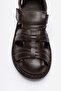 Men's Closed Toe Sandals Real Leather Dc 1202 Brown - 2