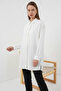 Women's Shirt Collar Long Sleeve White Tunic - 6