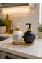 Bamboo Detailed Double Soap Dispenser Set (450ml)