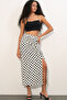 Women's Slit Polka Dot Skirt 8082 - White