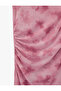 High Neck Sleeveless Draped Bodycon Slit Floral Long Tulle Dress - 5