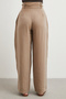 Belt Detailed Pleated Trousers Mink - 6