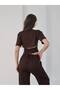 Women's Corseted Carrot Model Tracksuit Set with Back Tie Detail - 3